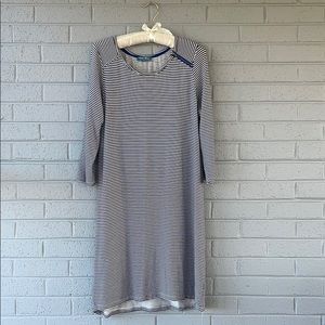 Stripe 3/4 length tunic dress